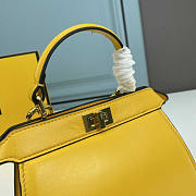 Fendi Peekaboo Mini Bag Leather Pouch Yellow 20x15.5x11cm - 2