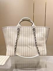 Chanel 23P Shopping Tote Deauville White Ecru 30x50x22cm - 2