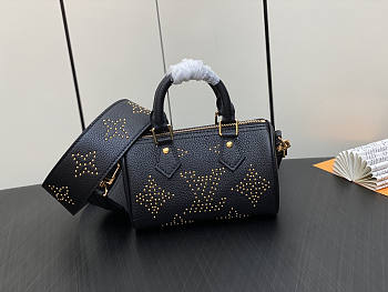 Louis Vuitton LV Nano Speedy Black Monogram 16 x 10 x 7.5 cm