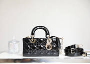 Dior Small Lady D-Joy Bag Black Patent Cannage 22 x 12 x 6 cm - 1