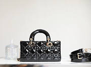 Dior Small Lady D-Joy Bag Black Patent Cannage 22 x 12 x 6 cm - 2