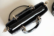 Dior Small Lady D-Joy Bag Black Patent Cannage 22 x 12 x 6 cm - 3