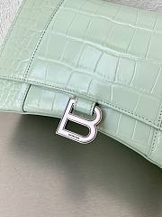 Balenciaga Hourglass Crocodile Light Green 23x10x24cm - 4