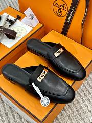 Hermes Black Gold Mules - 1