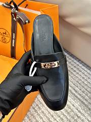 Hermes Black Gold Mules - 5