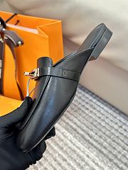 Hermes Black Gold Mules - 2