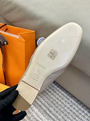 Hermes Grey Gold Mules - 4