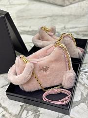 Prada Re-Edition Shearling Mini Bag Pink 22x18x6cm - 6