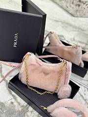 Prada Re-Edition Shearling Mini Bag Pink 22x18x6cm - 4