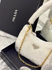 Prada Re-Edition Shearling Mini Bag White 22x18x6cm - 6