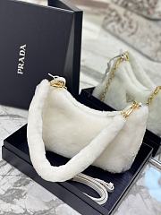 Prada Re-Edition Shearling Mini Bag White 22x18x6cm - 2