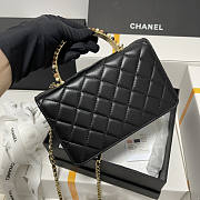 Chanel Wallet On Chain Black Lambskin Wooden Bead Bag 19.5x18x9cm - 6