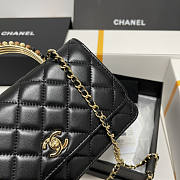 Chanel Wallet On Chain Black Lambskin Wooden Bead Bag 19.5x18x9cm - 2