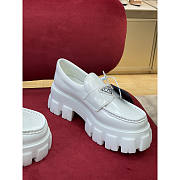 Prada Monolith Brushed Leather Loafers White - 3