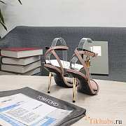 Tom Ford Padlock Pink Leather Sandals Heels 10.5cm - 5