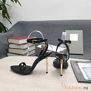 Tom Ford Padlock Black Leather Sandals Heels 10.5cm - 5