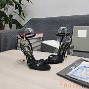 Tom Ford Padlock Black Leather Sandals Heels 10.5cm - 2