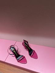 Tom Ford Padlock Leather Sandals Heels Pink 10.5cm - 4