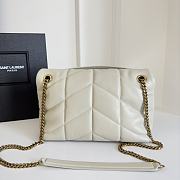 YSL Puffer Shoulder Bag White Gold 29x17x11cm - 6