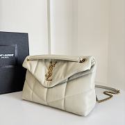 YSL Puffer Shoulder Bag White Gold 29x17x11cm - 5