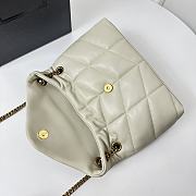 YSL Puffer Shoulder Bag White Gold 29x17x11cm - 3