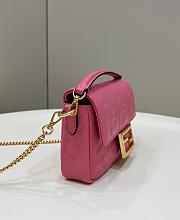 Fendi Baguette Mini Pink Nappa Leather Bag 20x13x5cm - 5