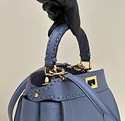 Fendi Peekaboo Mini Blue Selleria Bag 23x18x11cm - 5