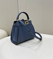 Fendi Peekaboo Mini Blue Selleria Bag 23x18x11cm - 4