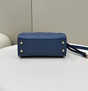 Fendi Peekaboo Mini Blue Selleria Bag 23x18x11cm - 2