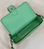 Fendi Baguette Camellia Selleria Bag Green 27x15x6cm - 6