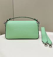 Fendi Baguette Camellia Selleria Bag Green 27x15x6cm - 5