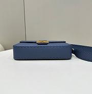 Fendi Baguette Camellia Selleria Bag Blue 27x15x6cm - 4