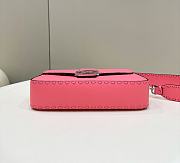 Fendi Baguette Camellia Selleria Bag Pink 27x15x6cm - 5
