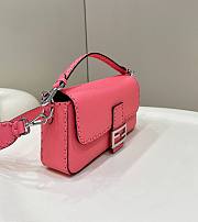 Fendi Baguette Camellia Selleria Bag Pink 27x15x6cm - 4