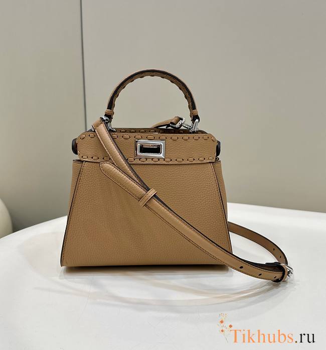 Fendi Peekaboo Mini Beige Selleria Bag 23x18x11cm - 1