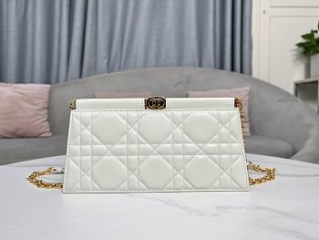 Dior Caro Colle Noire Clutch With Chain White 27.5 x 14 x 4.5 cm