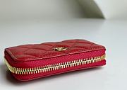 Chanel Classic Zipped Coin Purse Red Gold Caviar 7.5x11x2cm - 5