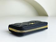 Chanel Classic Zipped Coin Purse Black Gold Lambskin 7.5x11x2cm - 6