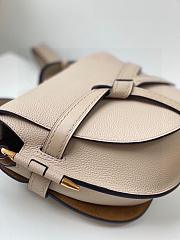 Loewe Gate Mini Leather Shoulder Bag Beige 20x19x12cm - 4