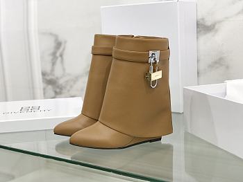 Givenchy Women's Shark Lock Ankle Tan Boots