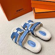 Hermes Sandal Denim Blue White - 3