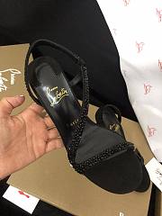 Christian Louboutin Black Rosalie Strass 100 heel Sandals - 3