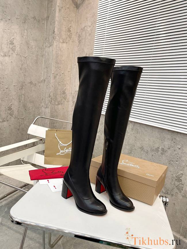 Christian Louboutin Black Leather High Boots - 1