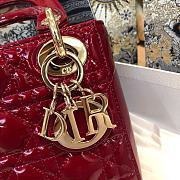 Dior Mini Lady Bag Wine Red 17cm - 4