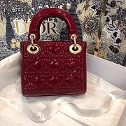 Dior Mini Lady Bag Wine Red 17cm - 3