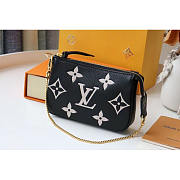 Louis Vuitton LV Mini Pochette Accessories Black Beige 15.5 x 10.5 x 4 cm - 1