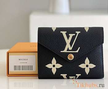 Louis Vuitton LV Victorine Wallet Black and Beige 12x9.5x1.5cm