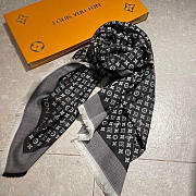 Louis Vuitton LV Monogram Scarf Black 120x120cm - 1