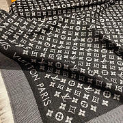 Louis Vuitton LV Monogram Scarf Black 120x120cm - 3