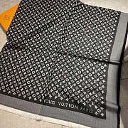 Louis Vuitton LV Monogram Scarf Black 120x120cm - 2